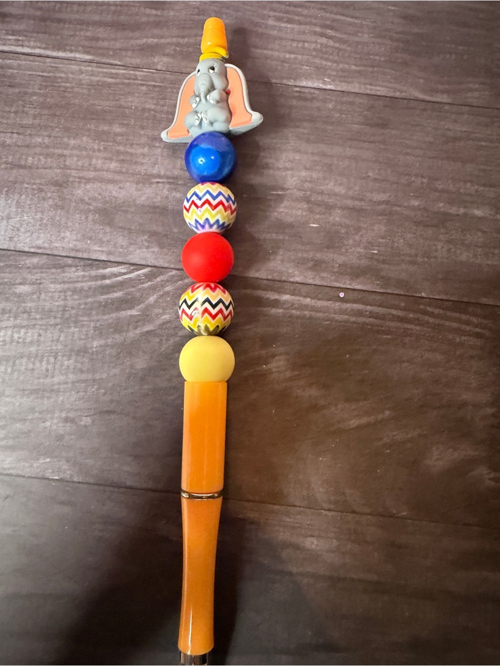 Elephant Top Colorful Bead pen- Orange, Blue, Red, Yellow